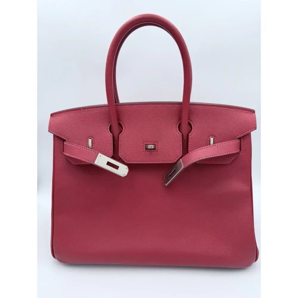 Hermes Birkin 30 Vibrant Red Epsom Palladium PHW Stamp X 2016
